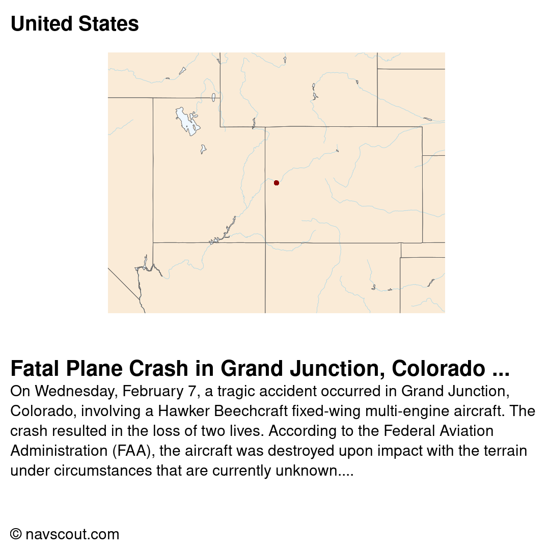 Fatal Plane Crash in Grand Junction, Colorado Claims Two Lives