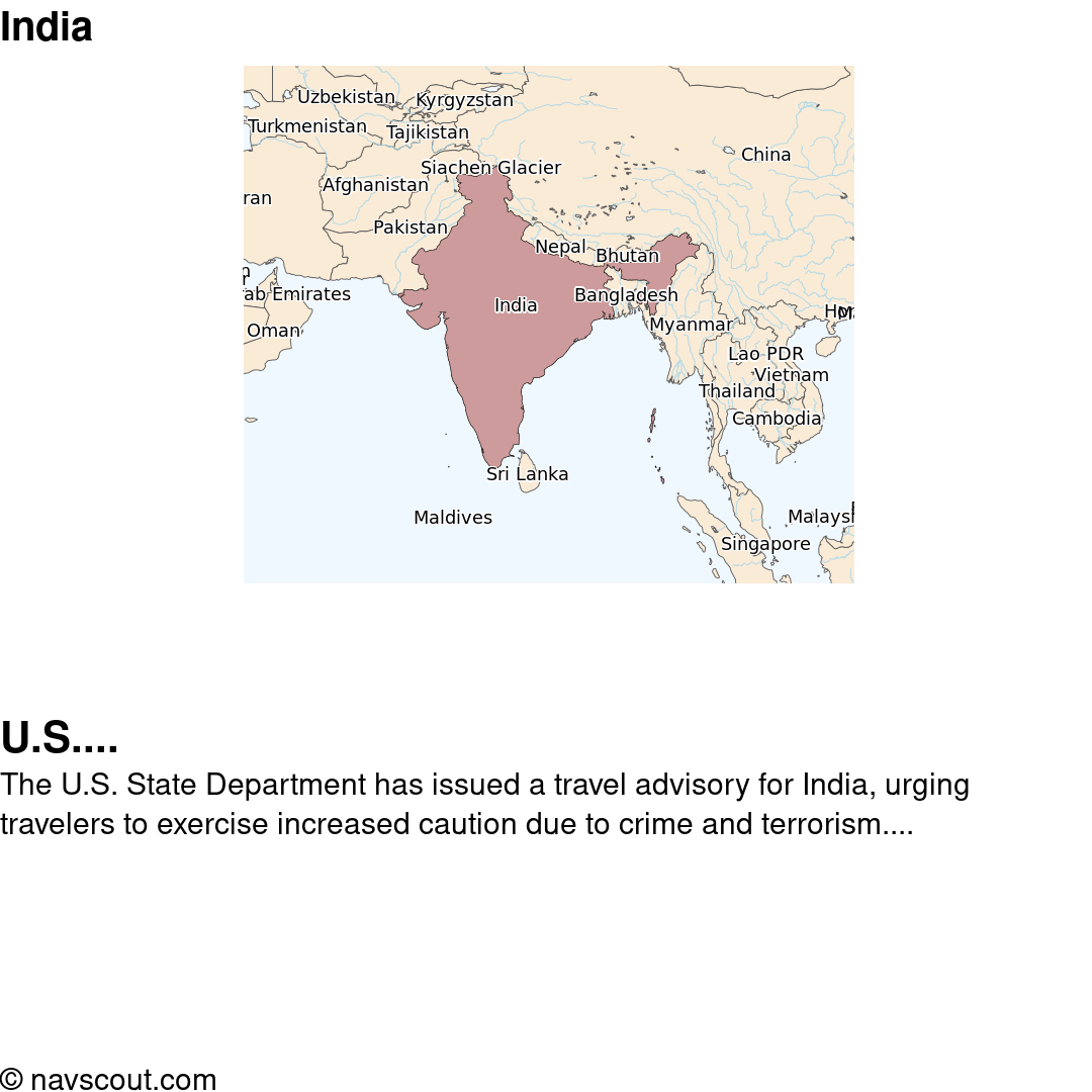 india travel advisory state department