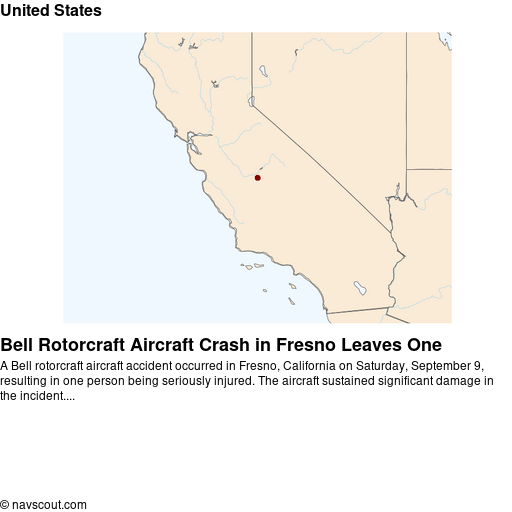 Bell Rotorcraft Aircraft Crash in Fresno Leaves One Seriously Injured