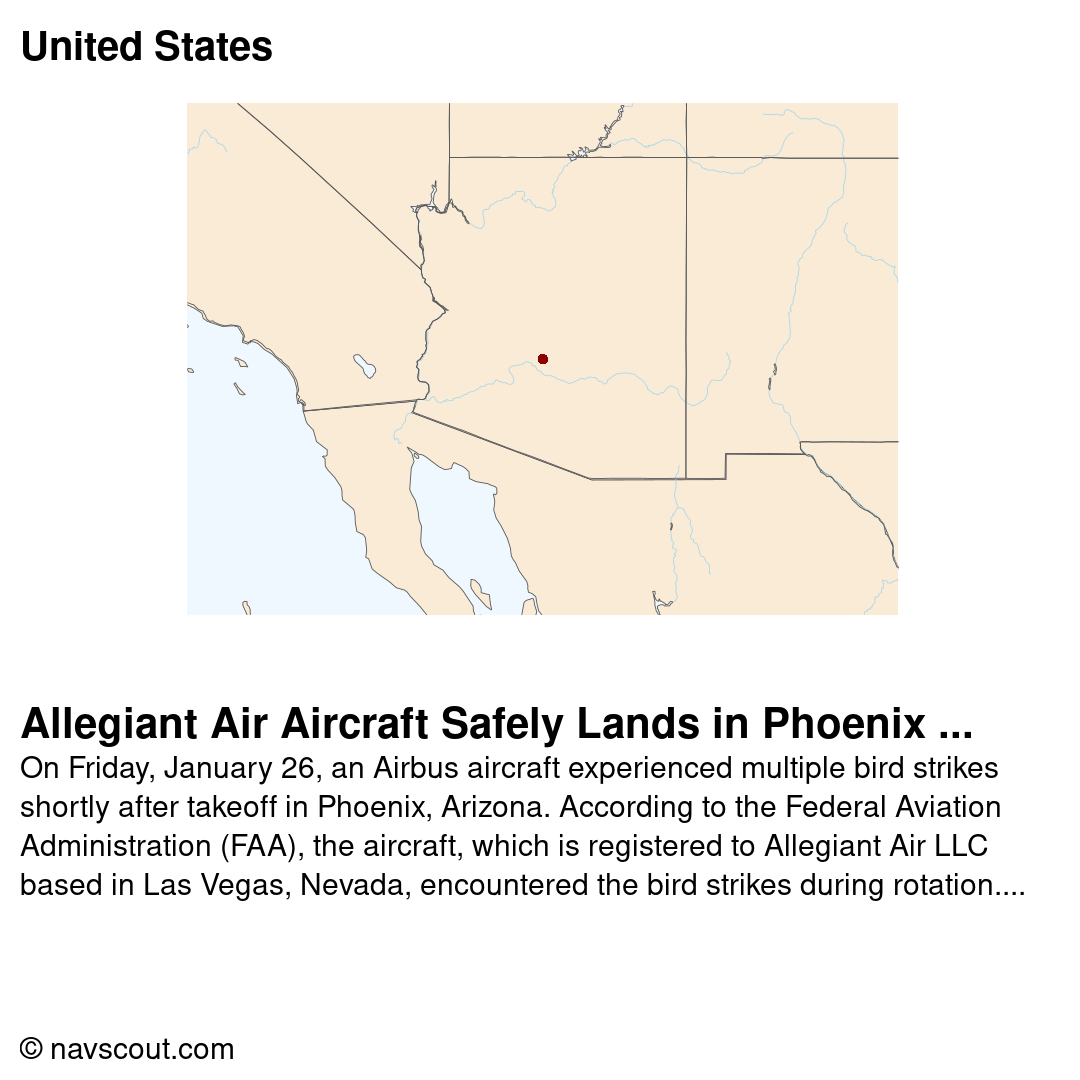 Allegiant Air Aircraft Safely Lands in Phoenix After Suffering Bird ...