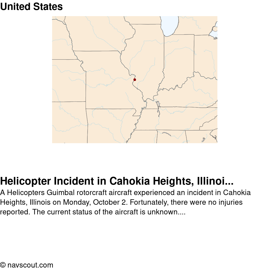 Helicopter Incident in Cahokia Heights, Illinois Leaves No Injuries