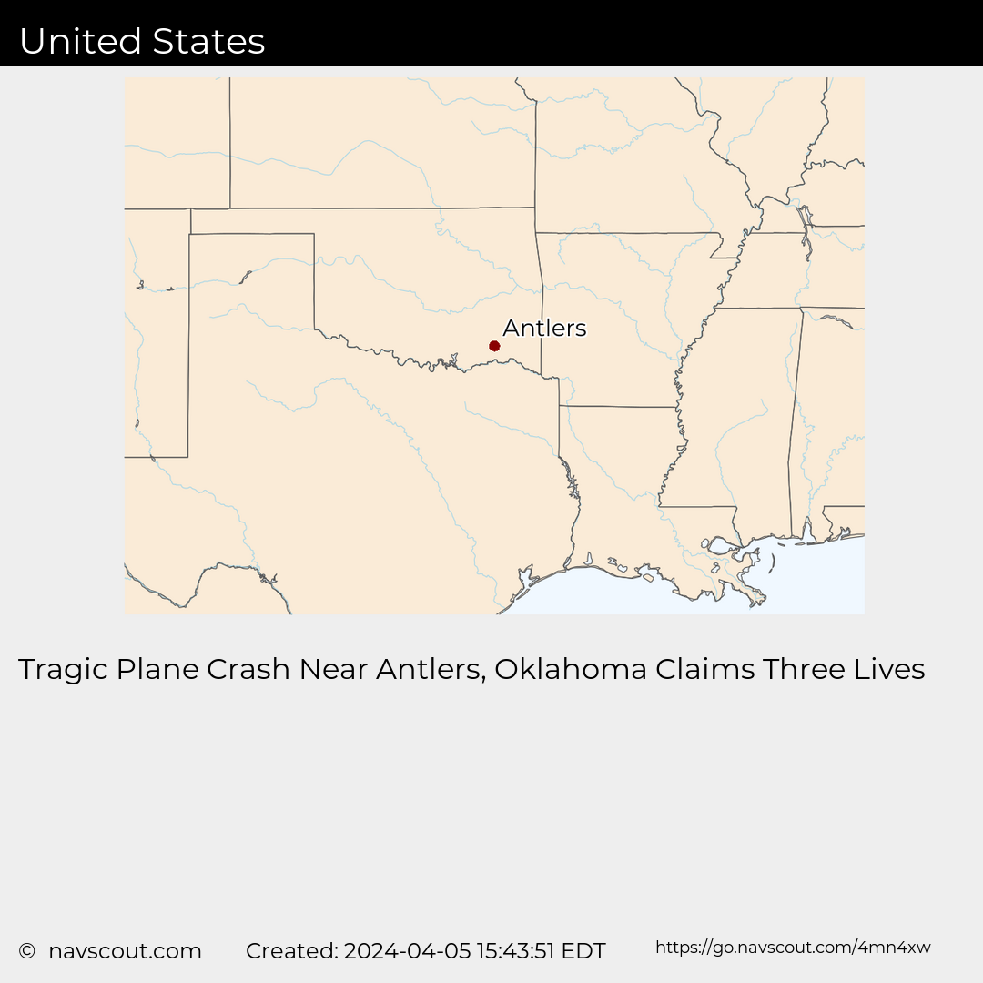 Tragic Plane Crash Near Antlers, Oklahoma Claims Three Lives