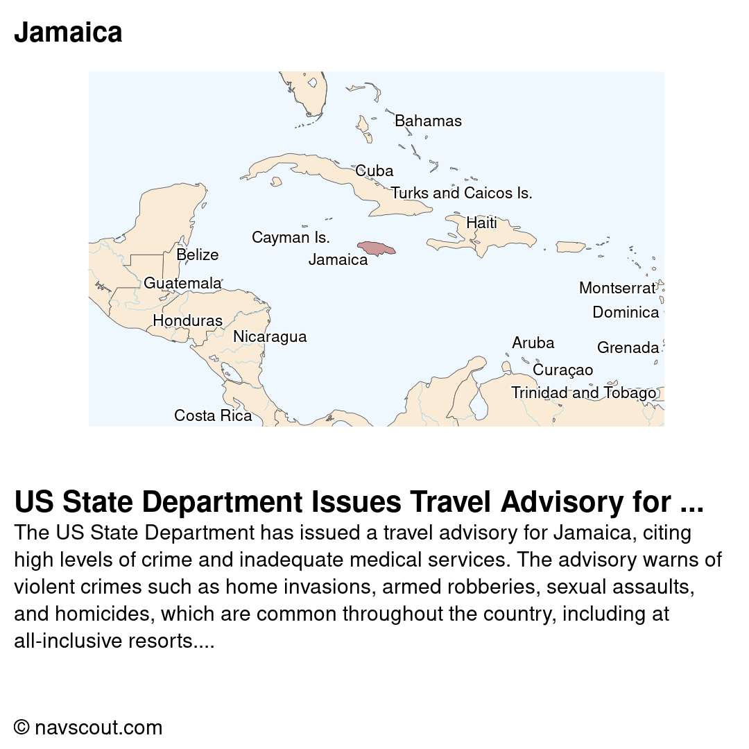 us issues travel advisory jamaica